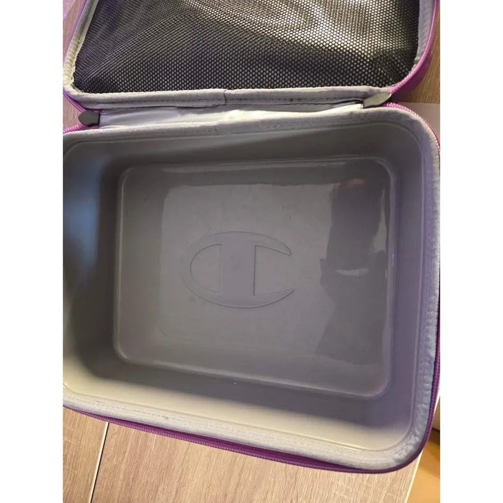 Champion Insulated Lunch‎ Box Purple Blue Stripe Hard Liner NWT